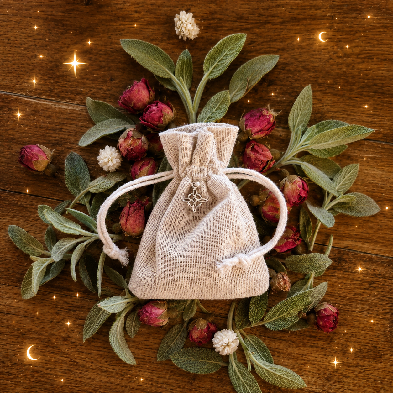 amulette amour quartz rose nœud de sorcière tendresse harmonie