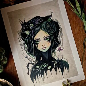 Illustration originale « Sorcière Roche-Verte »