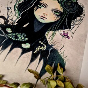 Illustration originale « Sorcière Roche-Verte »