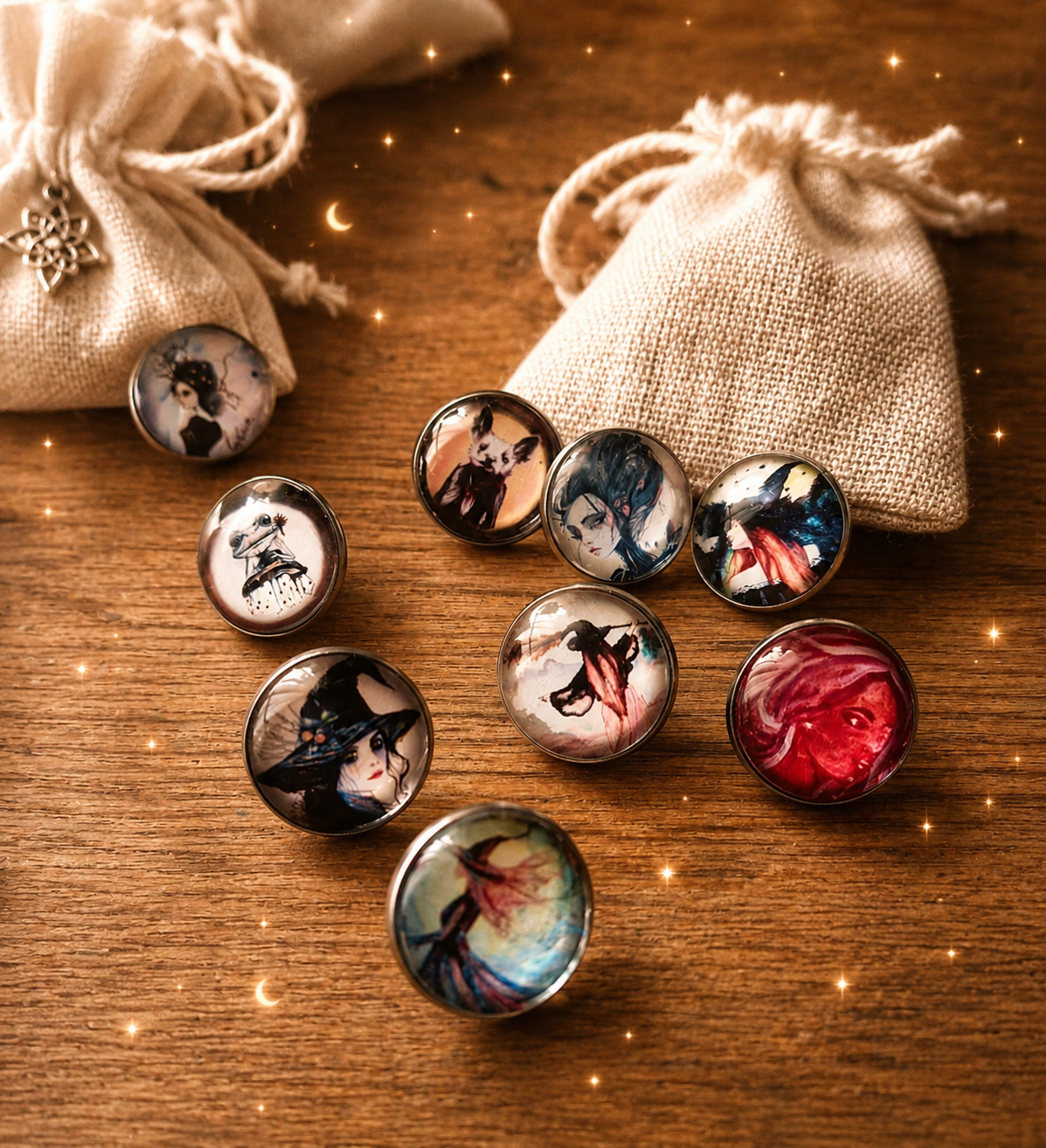 pins illustre création artistique accessoire magique sac vêtement