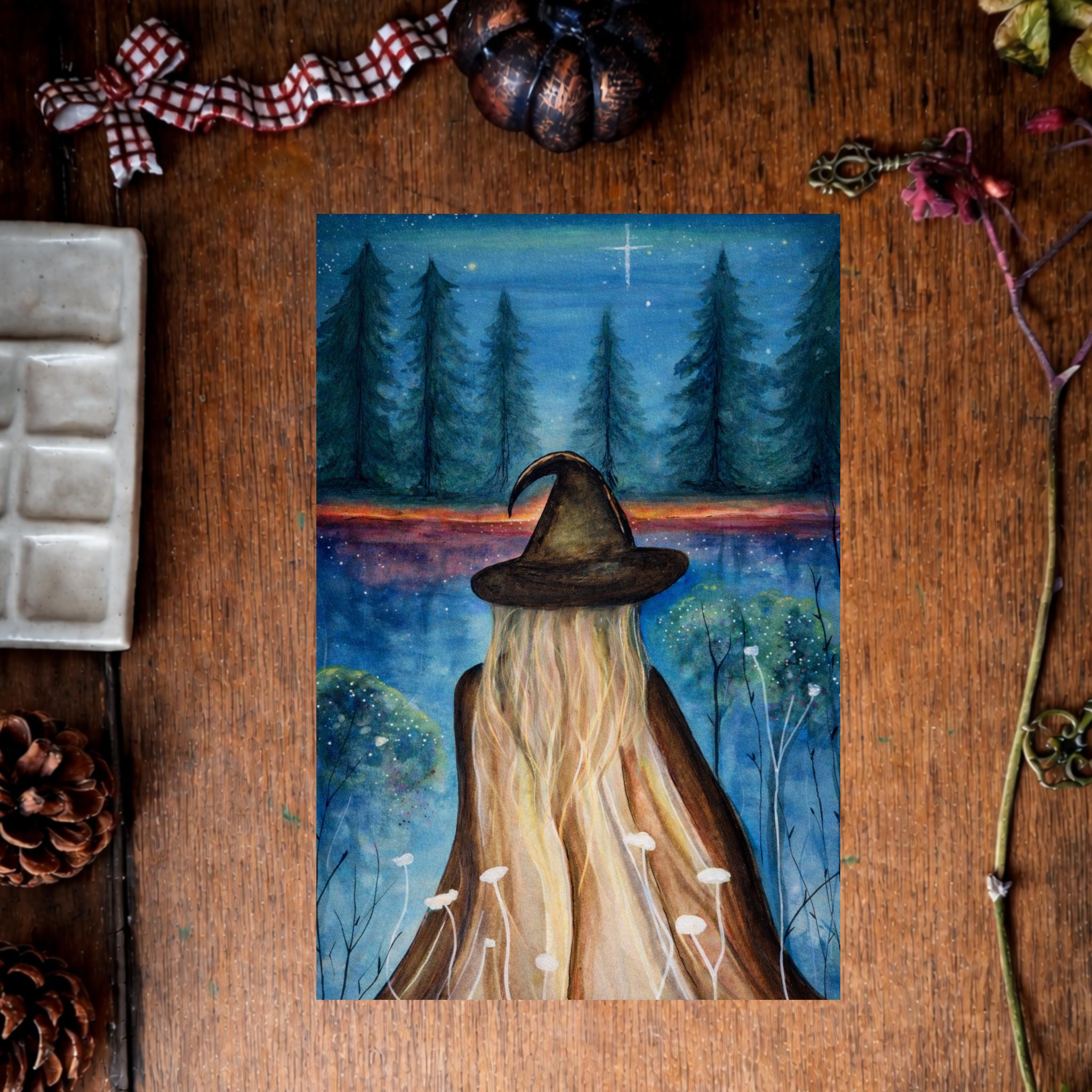 Illustration “L’Énergéticienne”, figure féminine dans un univers d’énergie subtile et céleste