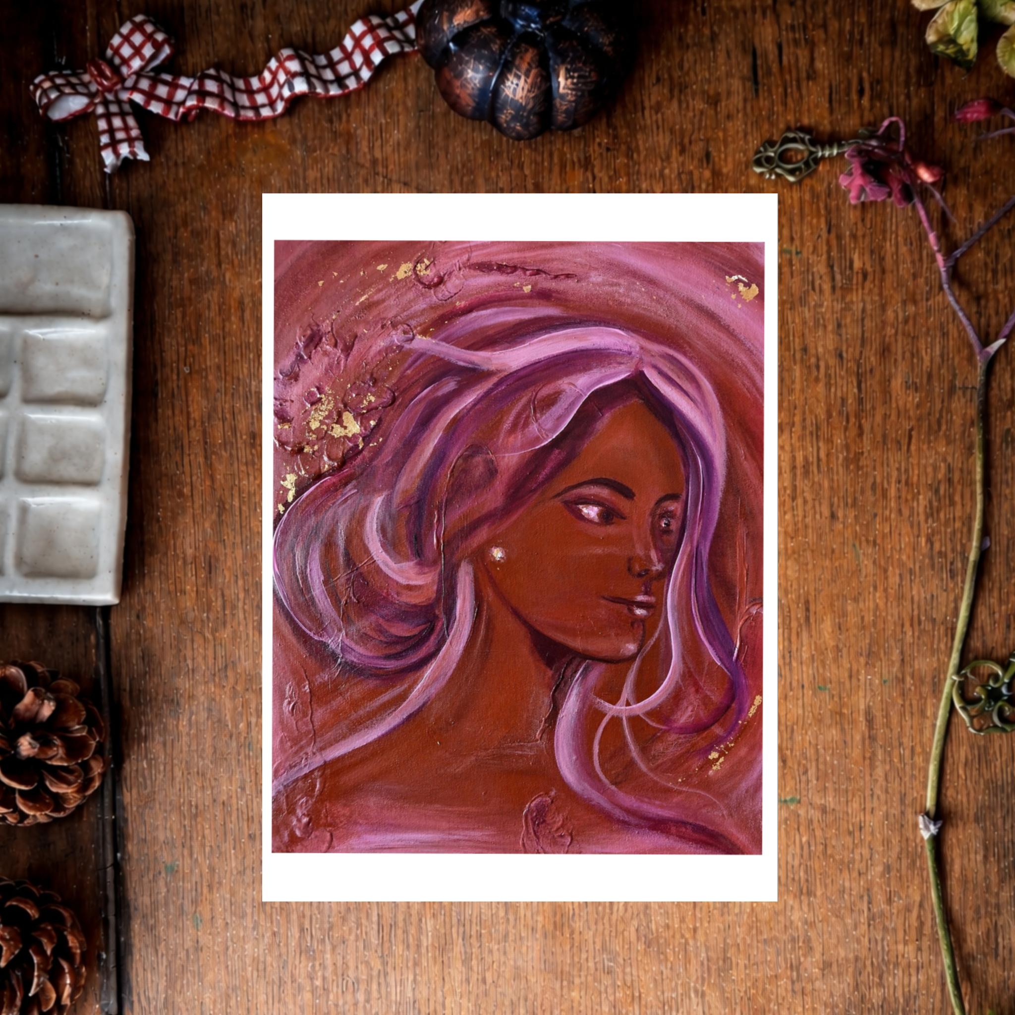 illustration guerisseuse sorcière guérison regard tirage art