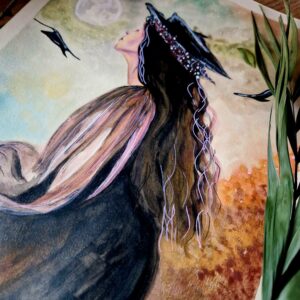 Illustration originale « Elle qui revient avec le vent »