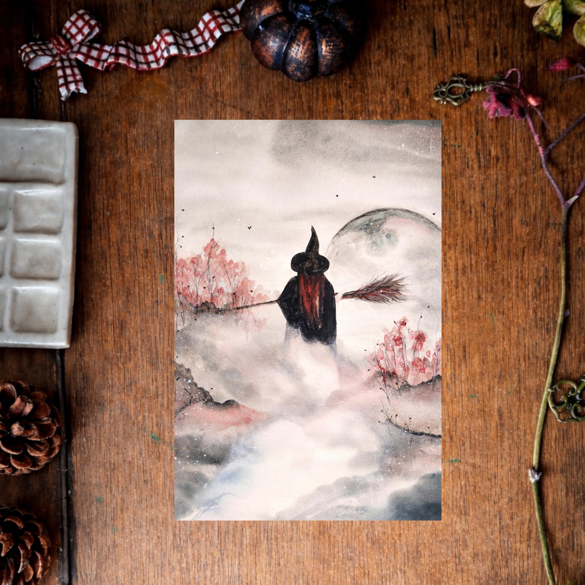 Illustration “La Traversée du Voile”, figure féminine dans un univers symbolique de passage entre visible et invisible