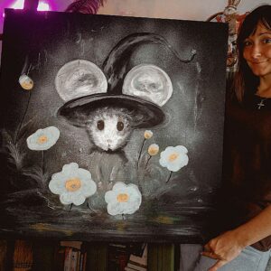 Toile(70cm x 70cm) « Sourcière Marguerite »