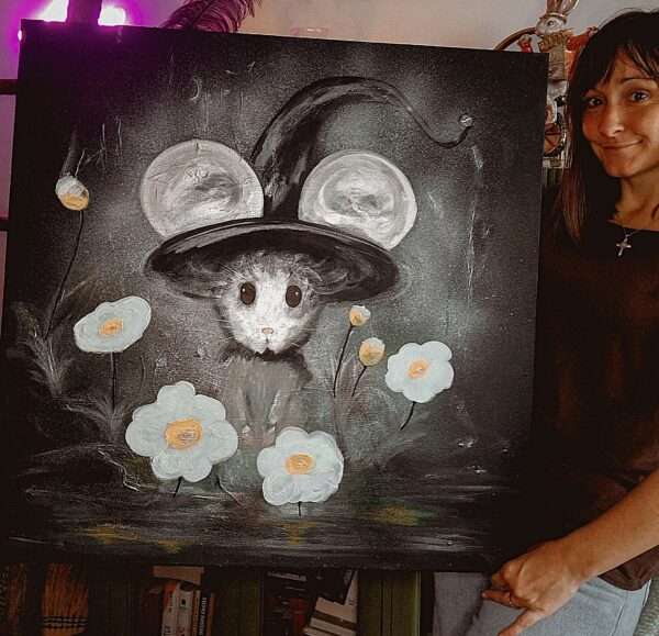 Toile(70cm x 70cm) "Sourcière Marguerite" – Image 2