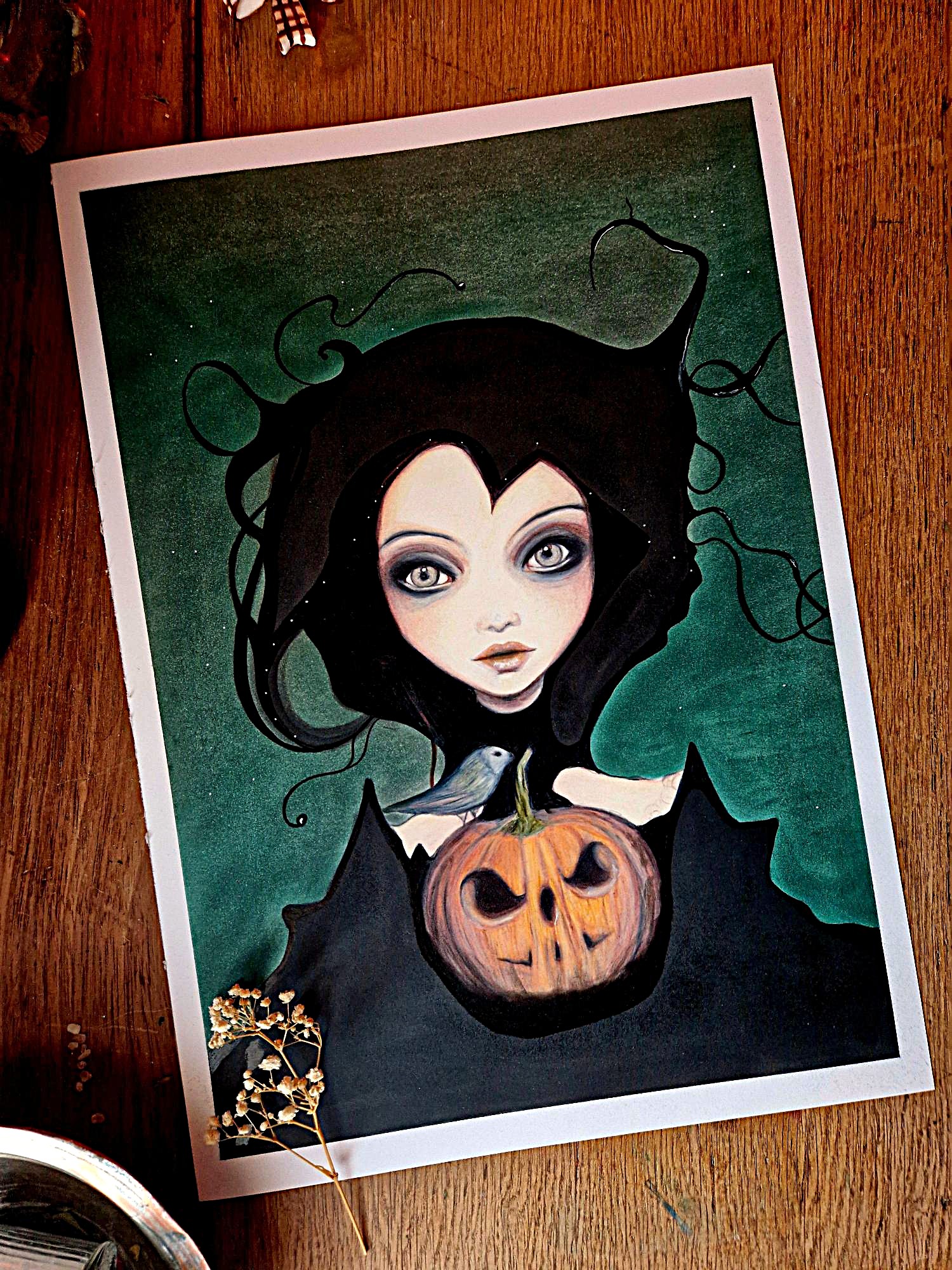 Illustration originale "Sorcière Roche-Ocre"