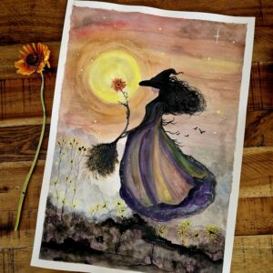 Illustration originale « La Gardienne des Feux Anciens »