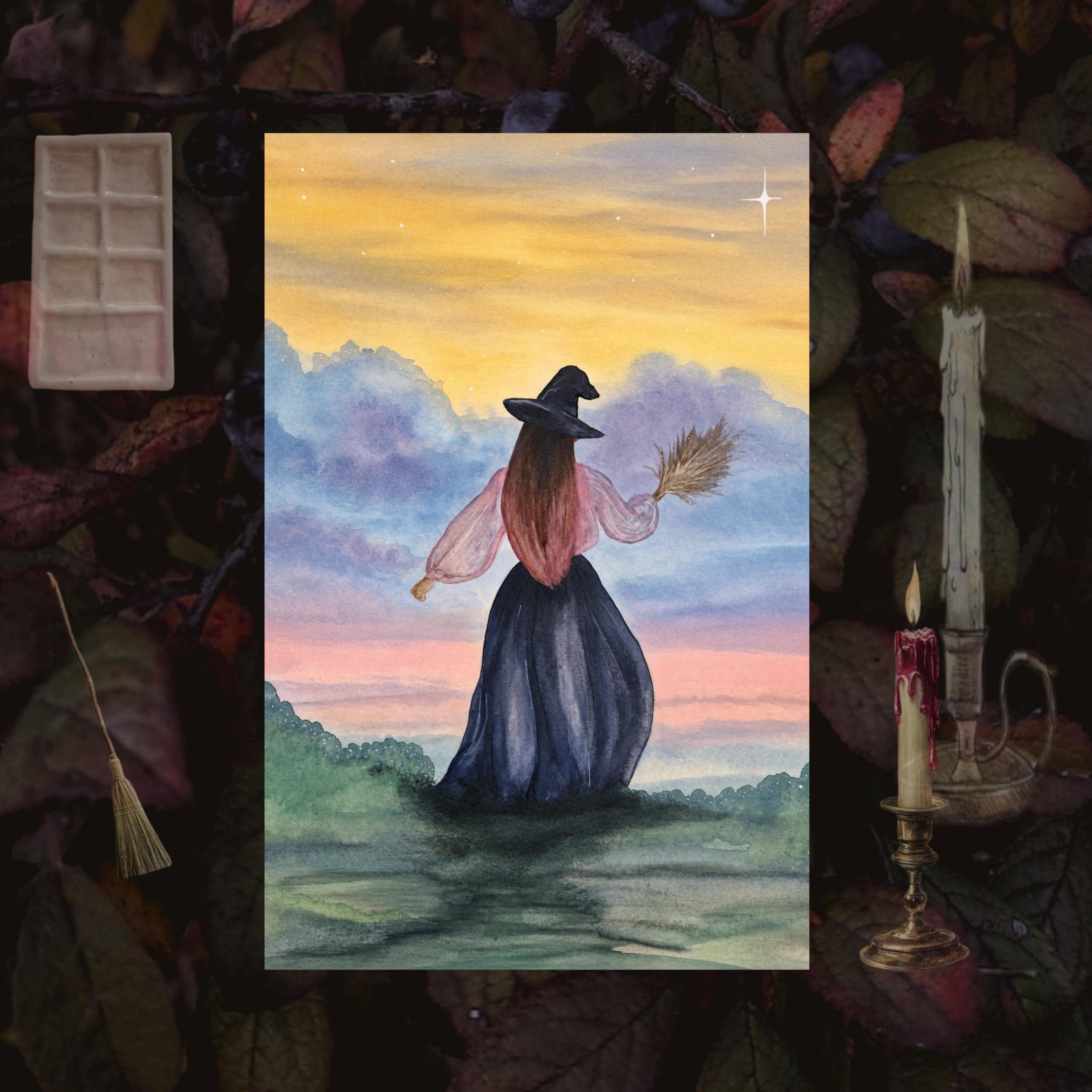 La Vertueuse — illustration représentant une femme guidée par ses valeurs et sa sagesse.